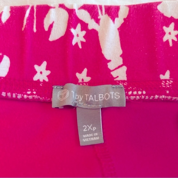 T by Talbots Skort Lobster Print Pink White Pull On Stretch plus size 2XP - Picture 11 of 13